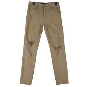 Risen Los Angeles Distressed Skinny Jeans Women 11/30 Ripped Khaki Casual Denim
